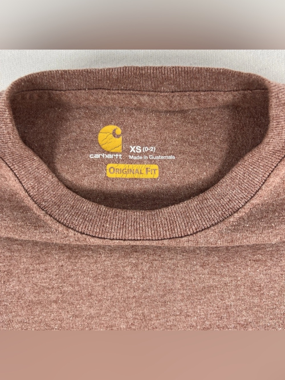 Carhartt Womens XS 0-2 Long Sleeve T-Shirt Rose Tint Pink Long Sleeve Logo Soft - Picture 2 of 7